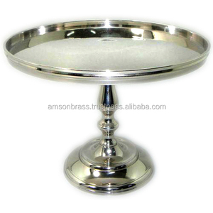 Soporte de pastel de metal europeo al por mayor soporte de postre de boda diseño de grabado soportes de pastel de forma redonda de aluminio y metal - Product Image 5