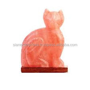 <b>Crystal</b> Rock Salt Fancy Stylish Cat Hand Carved Salt Lamp with Real Touch <b>Animal</b> Theme-Sian Enterprises - Product Image 1