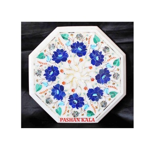 Mesa de centro con diseño de flores incrustadas, para restaurante - Product Image 1
