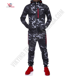 Ensemble de survêtement pour hommes, vêtements de sport assortis, veste de Camouflage, manteau et pantalons, survêtement imprimé - Product Image 2