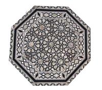 Table à manger Zahereen W87 au design antique, fabriquée à la main, en bois octogonal, avec pieds détachables, pour une utilisation en intérieur et en extérieur, meubles de maison égyptiens