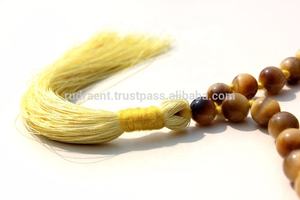 Collier Mala à œil de chat jaune, perles rondes nouées, colliers de perles d'artiste indien faits à la main, offre spéciale - Product Image 2