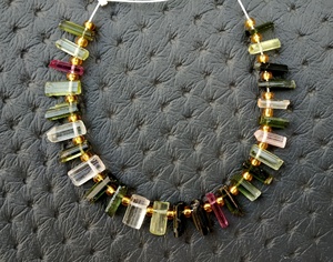 Ofertas exclusivas Natural 26 piezas Multi turmalina áspera lápices coloridos forma piedra preciosa 1,5x6-4x7mm estrella para regalo de joyería - Product Image 4