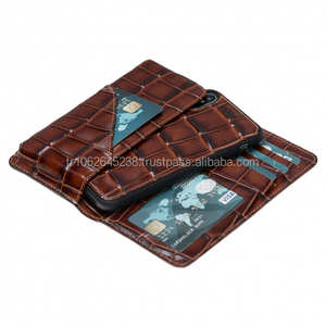 เคสกระเป๋าสตางค์หนังแท้แบบพรีเมี่ยมสำหรับ iPhone & Samsung ชุดออกแบบตามสั่งพร้อมพวงกุญแจขาตั้งช่องเสียบการ์ดแบบแม่เหล็ก - Product Image 6