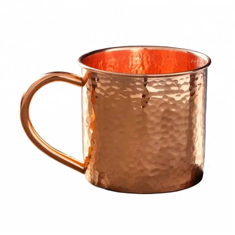 Tazza in rame puro martellato antico martellato Moscow mule tazza ispiratrice con barra in rame massiccio zincato