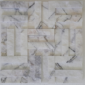 ที่มีคุณภาพสูงตุรกี Milas Lilac หินอ่อนสีขาวที่มีหลอดเลือดดำสีดำแยกใบหน้าโมเสคสำหรับตกแต่งบ้านของคุณ Cem -SF-56-02 - Product Image 4