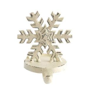 White Wash Metal Snowflake Stocking Holder Navidad Decorativo - Product Image 1