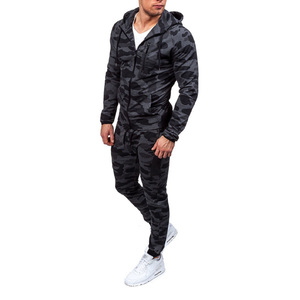 ชุดวอร์มสีดำพิมพ์ลายพรางมีซิปสำหรับผู้ชายชุดออกกำลังกายและจ๊อกกิ้ง2023วัสดุตามสั่ง - Product Image 4