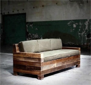 الصناعية المستصلحة الخشب أريكة <span class=keywords><strong>3</strong></span> مقاعد أريكة قماش الصناعية أريكة خشبية - Product Image 5
