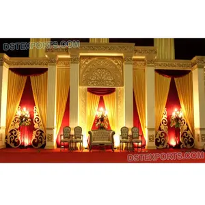 Wedding Victorian Roman Pillar Stage Setup Wedding White Roman Pillars Stage Setup Victorian English Wedding Stage Set