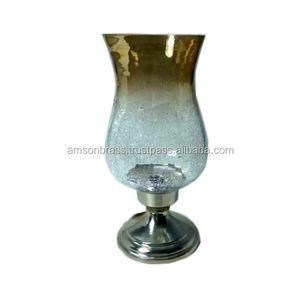 Aluminum <b>Candle</b> Holder With Dark <b>Green</b> Printing Glass - Product Image 2