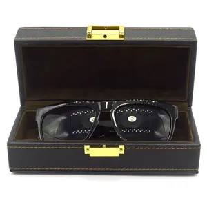 Factory Custom Wooden Eyewear Display Case Leather Sunglass Box