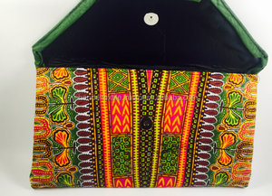 -Embrague Ankara Dashiki Bolsa-cera de tela de algodón de impresión de ropa de las mujeres-frambuesa bolso hecho a mano bolsas de garras - Product Image 6