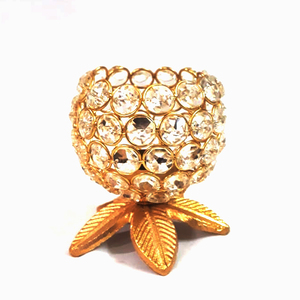 Soporte de luz de té en forma de bola, chapado en oro - Product Image 1