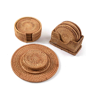 Ensemble de tapis de table en rotin et sous-verre pour salle à manger pour restaurants - Product Image 5