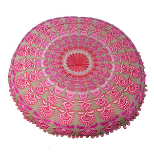 New Style Mandala Embroidery Decorative Floor <b>Cushion</b> Hotel Use Memory Foam <b>Filling</b> PVC Removable Functional Pillows Positioners - Product Image 1
