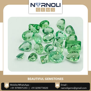 อัญมณีสีเขียวมรกตธรรมชาติสำหรับทำเครื่องประดับตามสั่งรูปทรงรีและแปดเหลี่ยมสำหรับสร้อยคอ - Product Image 3