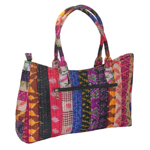 Eco Friendly Designer Women Tote Bag Large Capacity Fashion Printed Kantha Cotton Lady <b>Handbag</b> for Daily Use - Product Image 1