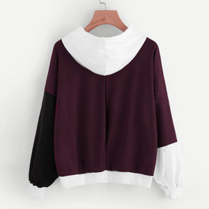 Sweatshirts à capuche en tricot pour femmes et adolescentes, taille plus, automne, manches longues, pull à capuche, haut, chemisier, surdimensionné - Product Image 5