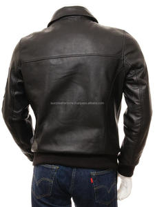 Chaqueta de Cuero Negra de Moda ISONZ de Primera Calidad, para Exteriores, con Cremalleras y Forro de Seda, Personalizable - Product Image 2