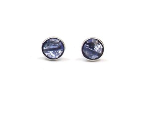 Iolite Quartz Gemstone Stud Boucle D'oreille Argent Plaqué Forme Ronde Fantaisie À Facettes À La Main Cadeau À La Mode pour Elle - Product Image 5