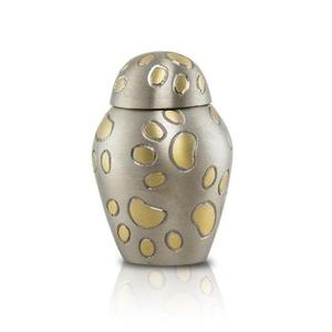 Urnas de cremación clásicas para cenizas funerarias, recuerdo de diseño grabado de pájaros negros y platino para mascotas, Metal, latón y aluminio - Product Image 2