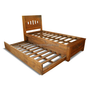 Litera individual de diseño moderno tamaño queen de madera de teca maciza de California plegable e inflable para uso en muebles de dormitorio y hogar - Product Image 2