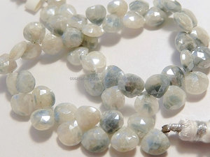 Silverite Faceted White Heart Briolette Gemstone <b>Bead</b> <b>Stone</b> <b>Beads</b> Premium Product Category - Product Image 3