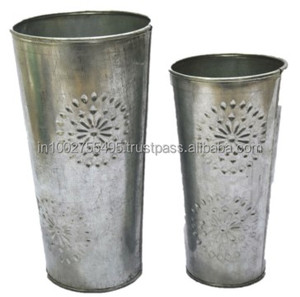 IHA IHAM021 Classic Design <b>Indoor</b>/Outdoor Oval Galvanized GP Sheet Floor Boughpot Garden <b>Pots</b> <b>Large</b>/small Flower <b>Pots</b> Planters - Product Image 6