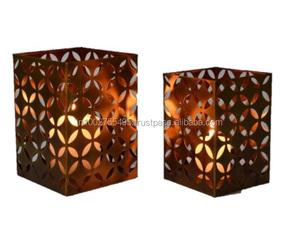 Bougeoir décoratif en métal de style antique fait à la main support de pilier élégant et autres pots de lanternes pour la décoration de Noël à la maison - Product Image 2