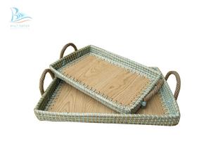 Bandeja de servicio de algas marinas de alta calidad con parte inferior de madera de Vietnam - Product Image 6