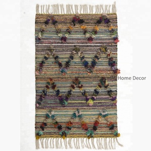 Tradiciones caseras Textiles Alfombras Chindi geométricas hechas a mano indias Alfombras tejidas al por mayor para el uso del hotel al aire libre Sala de estar - Product Image 5
