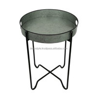 Table d'appoint pliante ronde galvanisée pour le café et plus Tables basses pliantes rondes galvanisées Type de produit