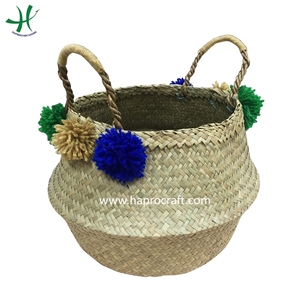 Meilleure vente écologique rétro maison suspendu Pot de fleur planteur à la main couture jonc de mer panier de rangement - Product Image 1