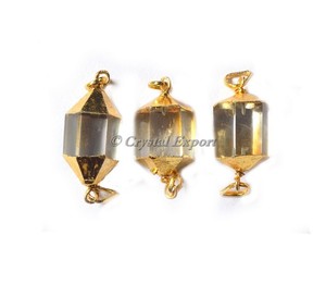 Colgantes de Cuarzo Cristalino de Doble Punta Electrochapados - Product Image 1