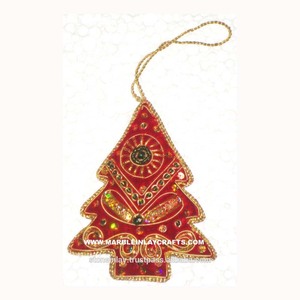 Hand Embroidered Christmas <b>Tree</b> <b>Ornaments</b> - Product Image 1