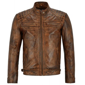 Blouson de moto de course respirant coupe-vent grande taille en cuir col montant couleurs personnalisées OEM vente en gros marque homme - Product Image 3