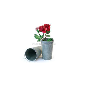 VASE à fleurs galvanisé, grand format, en métal, décoration de jardin, pour la maison, nouveau LOOK, jardinière - Product Image 3