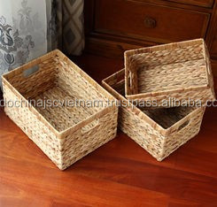 Water Hyacinth <b>Basket</b> <b>square</b> Style Vintage Wholesale Water Hyacinth <b>Basket</b> Storage - Product Image 3
