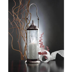 เชิงเทียนสแตนเลสโคมไฟโลหะสไตล์วินเทจพร้อมกระจกใสตกแต่งบ้านสำหรับคริสต์มาส - Product Image 1