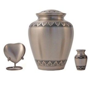 โลหะ Pewter ขนาดใหญ่ขายโลหะเคลือบพิมพ์สําเร็จรูปโคลนเผาไหม้พร้อมฐานของที่ระลึกงานศพโคลนเถ้ามนุษย์ - Product Image 5