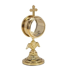 Monstrance de style religieux de Brassworld India pour l'église modèle en métal imprimé personnalisé artisanat religieux en aluminium en laiton poli - Product Image 6