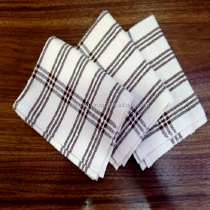 ผ้าขนหนูลายตารางหมากรุกสีขาวแห้งเร็วเป็นมิตรต่อสิ่งแวดล้อมผ้าเช็ด100% น้ำชาผ้าฝ้ายดูดซับน้ำจากผู้ผลิตอินเดีย - Product Image 1