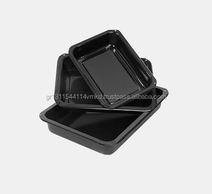 Eco Friendly Enamel Rectangular <b>Baking</b> Tray <b>set</b> of 3 28cm, 33cm and 38cm suitable for Oven - Product Image 1