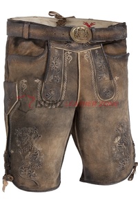 Pantalon en cuir bavarois pour homme, coupe confortable, style Oktoberfest, Lederhosen traditionnel, broderie personnalisée - Product Image 2