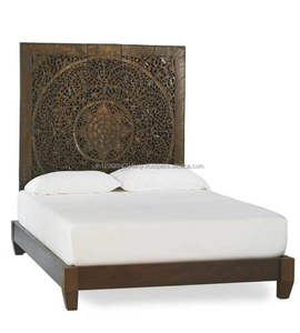 Meubles en bois Meubles De Chambre À Coucher Sculpté Lit Double Lit - Product Image 1