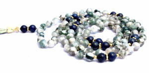 สร้อยคอลูกปัด108ทุกเพศ Mala พร้อมลูกปัด Agate พู่โบฮีเมีย8มม. โบฮีเมียธรรมชาติสำหรับผู้หญิงปาร์ตี้และของขวัญ - Product Image 5