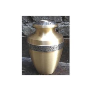 Hot Vantage, urna moderna de lujo con bandas doradas antiguas para cenizas de cremación para adultos, urna superior de cúpula de Metal de estilo americano, suministros funerarios - Product Image 1