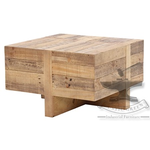 RUSTIQUE VERT Durable Élégant Style Industriel Bois Massif Chemin De Fer Dormeur Table Basse pour Usage Domestique Élégant Salon Meubles - Product Image 3