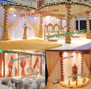 ชุด Mandap งานไม้แกะสลักมือสำหรับงานแต่งงาน,ชุด Mandap งานไม้แกะสลักสไตล์ฮินดูสำหรับงานแต่งงานงานไม้พระพิฆเนศ - Product Image 3